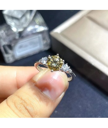 Sterling Silver Yellow Moissanite Wedding Ring for Women outlet