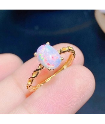 sterling silver 6x8mm opal ring for women store