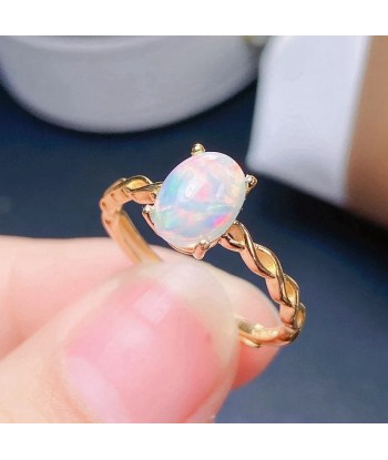 sterling silver 6x8mm opal ring for women store