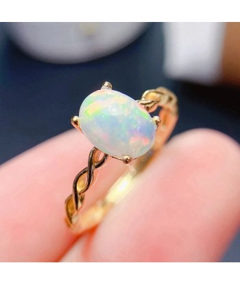 sterling silver 6x8mm opal ring for women store