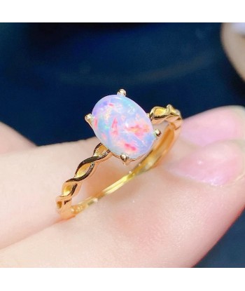 sterling silver 6x8mm opal ring for women store