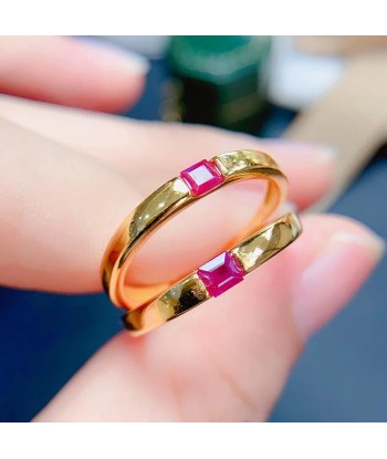 Sterling Silver Natural Ruby Ring for Women en ligne des produits 