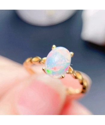 sterling silver 6x8mm opal ring for women store