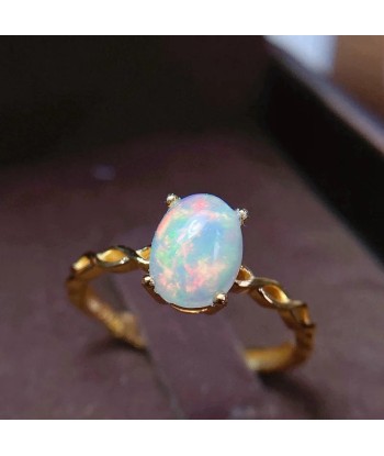 sterling silver 6x8mm opal ring for women store