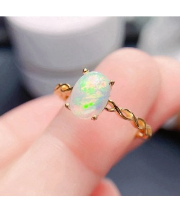 sterling silver 6x8mm opal ring for women store