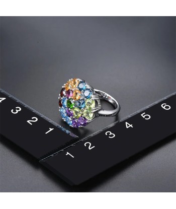 925 Sterling Silver Gemstone Ring for Women Faites des économies