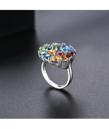 925 Sterling Silver Gemstone Ring for Women Faites des économies