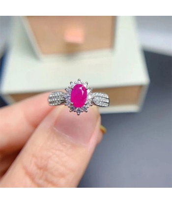 925 Silver Natural Sapphire, Emerald & Ruby Ring for Women sélection de produits