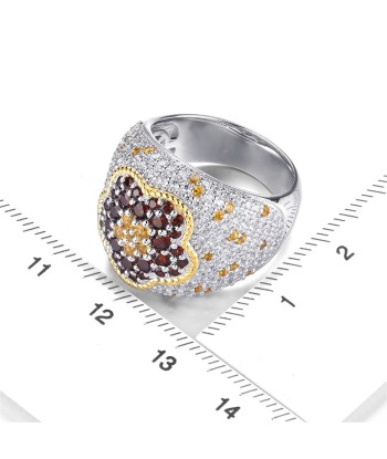 Sterling Silver Garnet Citrine Ring 3.90 ctw for Women en stock