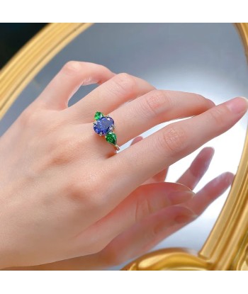 Sterling Silver Tanzanite Blue Ring for Women pas cher