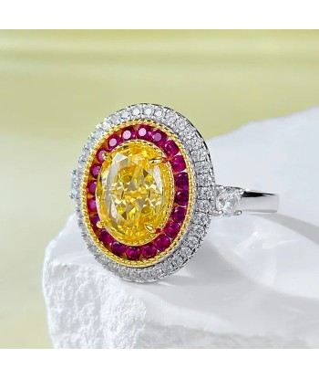 Sterling Silver 0.70ctw Yellow Diamond and Citrine Ring for Women votre restaurant rapide dans 