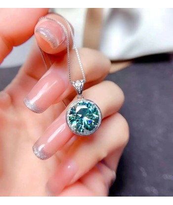 Sterling Silver 5ct Green Moissanite Ring and Pendant for Women outlet