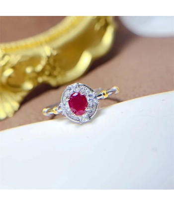 925 Silver Natural Ruby/Sapphire/Emerald Ring for Women en ligne des produits 