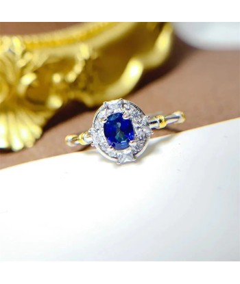 925 Silver Natural Ruby/Sapphire/Emerald Ring for Women en ligne des produits 