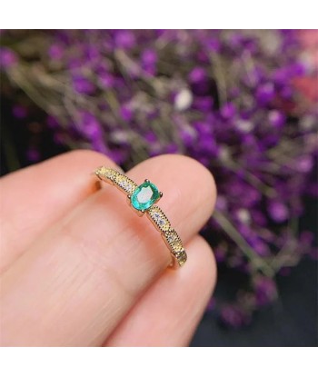 18K Yellow Gold & Sterling Silver Emerald Ring for Women À commander