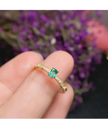 18K Yellow Gold & Sterling Silver Emerald Ring for Women À commander