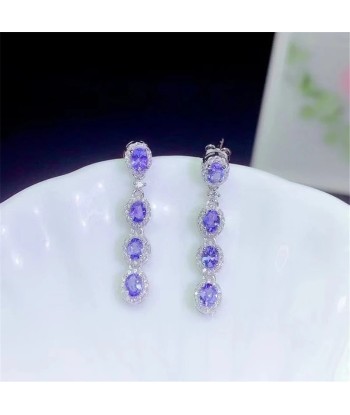 925 Sterling Silver Tanzanite Earrings for Women en ligne