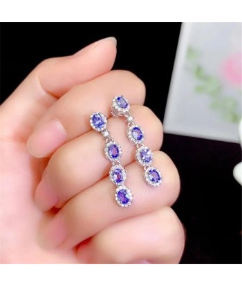 925 Sterling Silver Tanzanite Earrings for Women en ligne