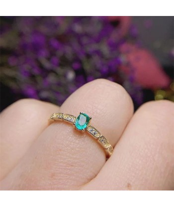 18K Yellow Gold & Sterling Silver Emerald Ring for Women À commander