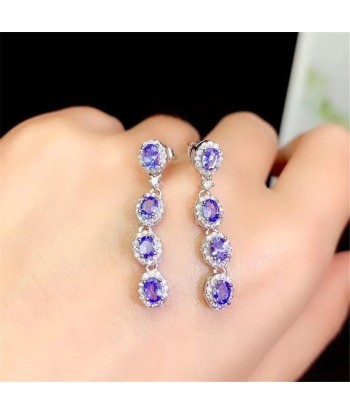 925 Sterling Silver Tanzanite Earrings for Women en ligne