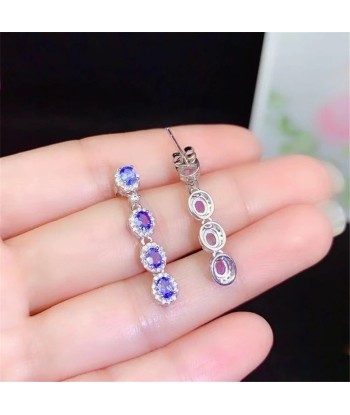 925 Sterling Silver Tanzanite Earrings for Women en ligne