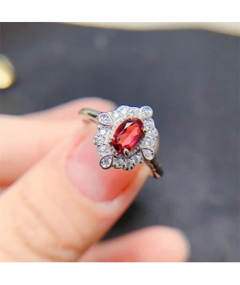 925 Silver Garnet Citrine Opal Spinel Peridot Adjustable Ring for Women Comparez et commandez 