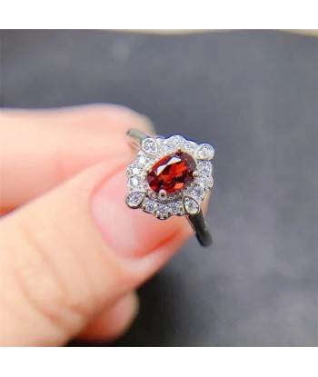 925 Silver Garnet Citrine Opal Spinel Peridot Adjustable Ring for Women Comparez et commandez 