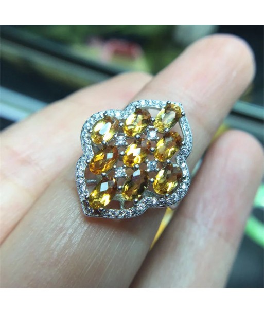 925 Sterling Silver Citrine Ring for Girls de votre