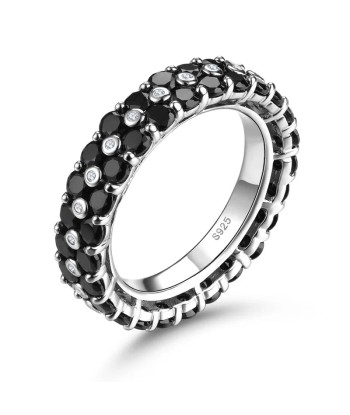 925 Silver Black Spinel Eternity Ring for Women l'évolution des habitudes 