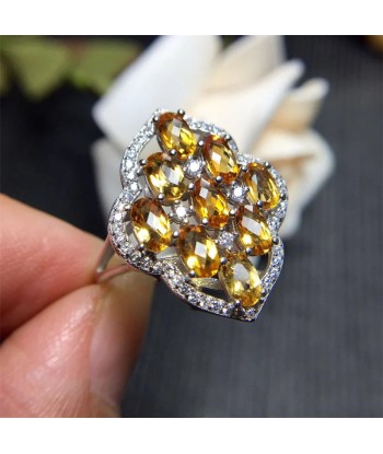 925 Sterling Silver Citrine Ring for Girls de votre