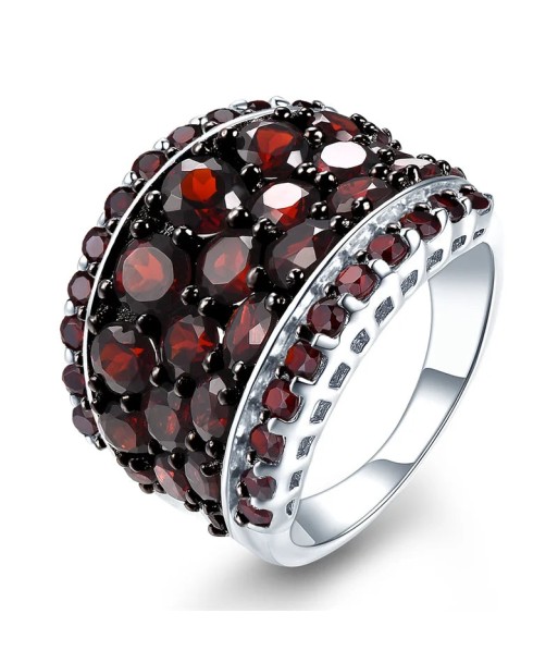 Sterling Silver Garnet Ring Red Garnet for Women du meilleur 