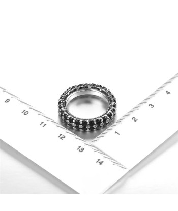 925 Silver Black Spinel Eternity Ring for Women l'évolution des habitudes 