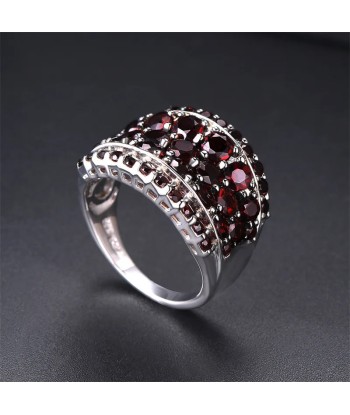 Sterling Silver Garnet Ring Red Garnet for Women du meilleur 