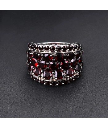 Sterling Silver Garnet Ring Red Garnet for Women du meilleur 