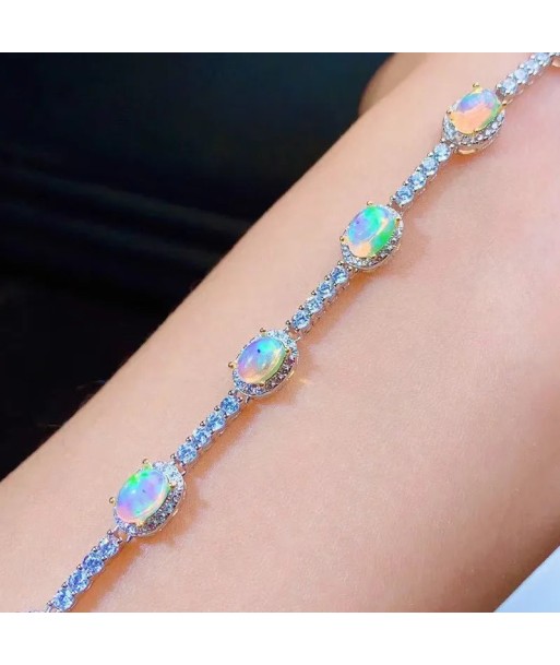 925 Sterling Silver Black Opal Bracelet for Women de l' environnement