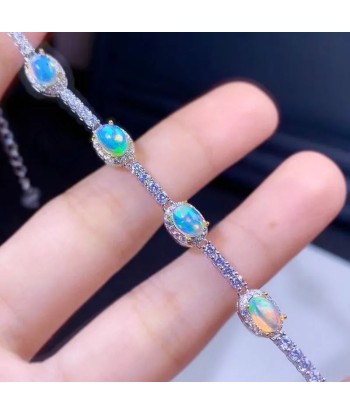 925 Sterling Silver Black Opal Bracelet for Women de l' environnement