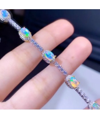 925 Sterling Silver Black Opal Bracelet for Women de l' environnement