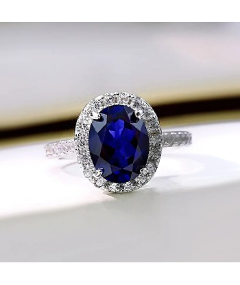 925 Silver Sapphire Blue Topaz Ruby Wedding Ring for Women vous aussi creer 