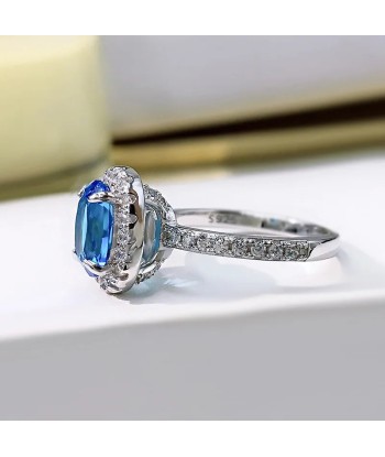 925 Silver Sapphire Blue Topaz Ruby Wedding Ring for Women vous aussi creer 