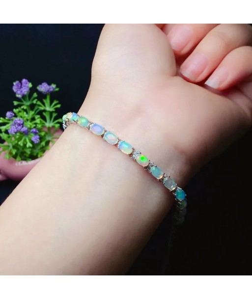 925 Silver Gold Plated Natural Opal Bracelet for Women Découvrez la collection