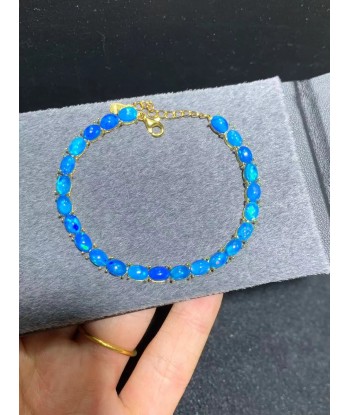 Sterling Silver Blue Opal Bracelet livraison gratuite