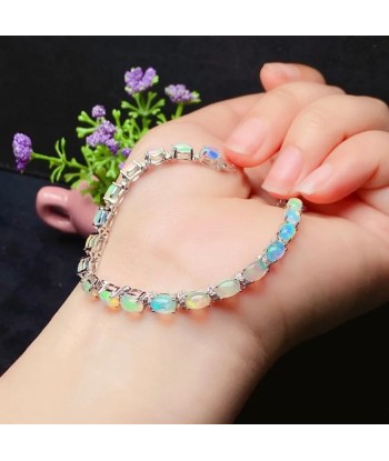 925 Silver Gold Plated Natural Opal Bracelet for Women Découvrez la collection