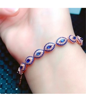 925 Sterling Silver Natural Sapphire Gemstone Bracelet. for Women Découvrez la collection