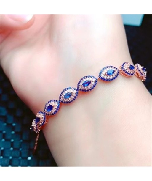 925 Sterling Silver Natural Sapphire Gemstone Bracelet. for Women Découvrez la collection