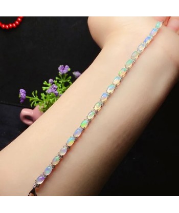 925 Silver Gold Plated Natural Opal Bracelet for Women Découvrez la collection