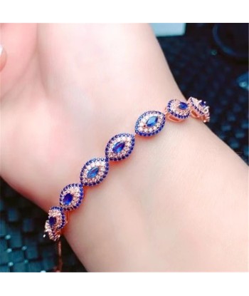 925 Sterling Silver Natural Sapphire Gemstone Bracelet. for Women Découvrez la collection