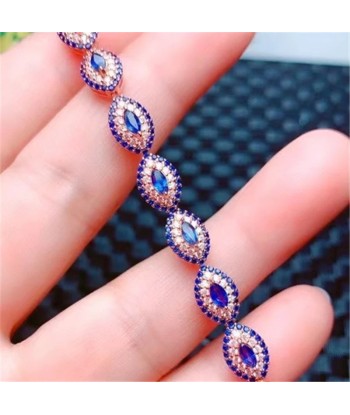 925 Sterling Silver Natural Sapphire Gemstone Bracelet. for Women Découvrez la collection