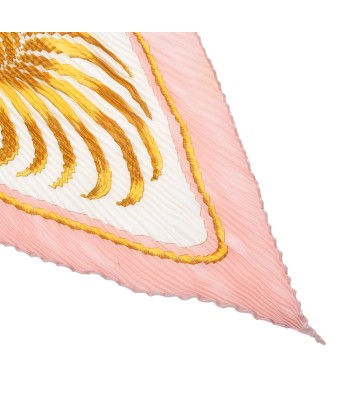 HERMES Hermes pleats scarf muffler tiger pattern light pink ladies 100% silk 2 - 3 jours ouvrés.