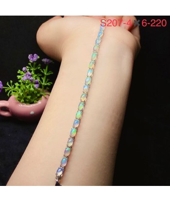 925 Silver Gold Plated Natural Opal Bracelet for Women Découvrez la collection