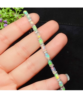 925 Silver Gold Plated Natural Opal Bracelet for Women Découvrez la collection